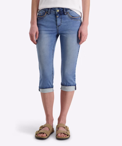 Timezone dámské jeans kraťasy T1 50016.3337-27 Slim TaliTZ 3/4