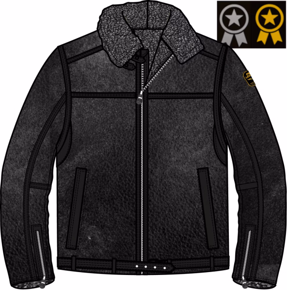 detail PME Legend pánská kožená bunda PLJ2609716-999 BLACK NIGHTFLIGHT
