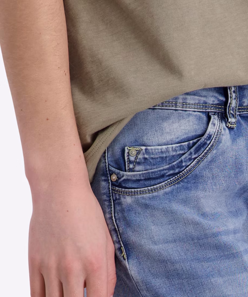 detail Timezone dámské jeans kalhoty T1 70080.3014-31 Slim NaliTZ 7/8